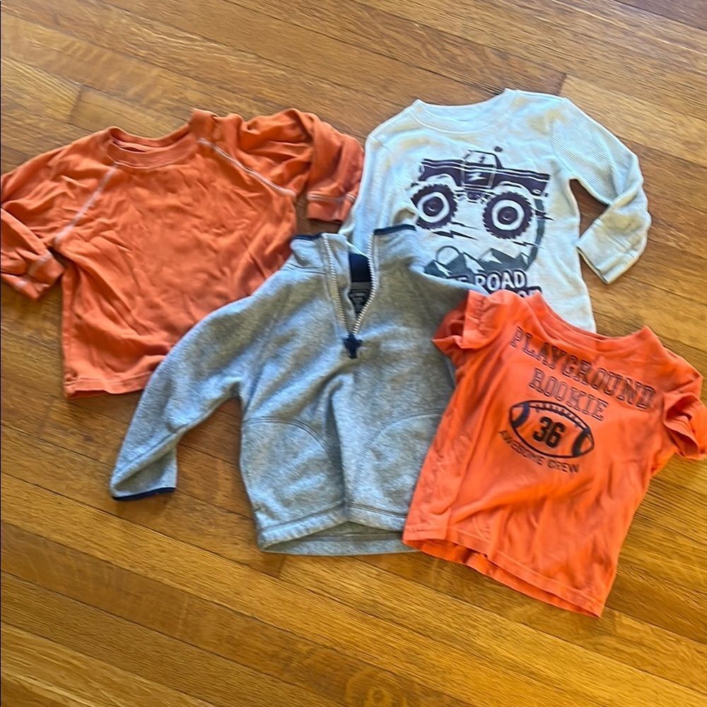 Orange and Gray Kids Shirts Set